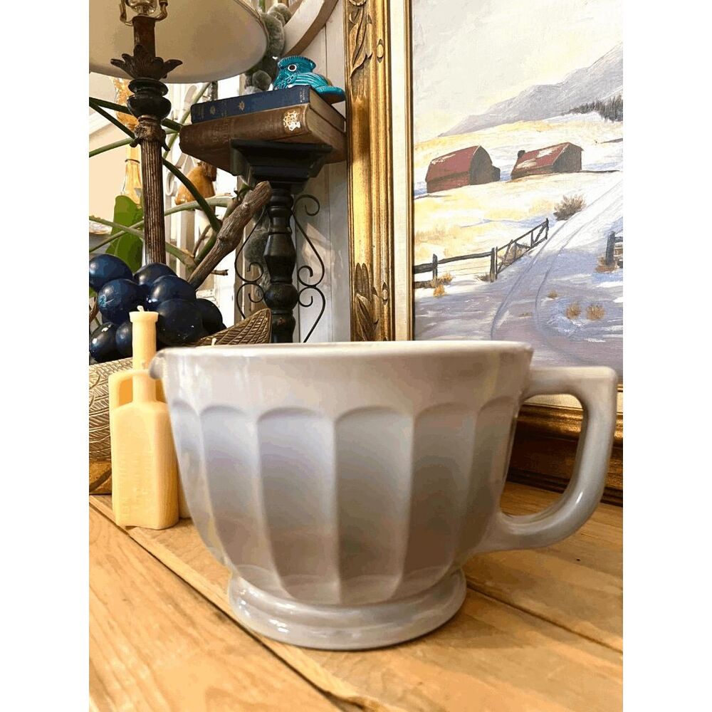 Mosser Glass 80 oz Panel Batter Bowl — Marble Slag Glass, 5.75" H x 11" D
